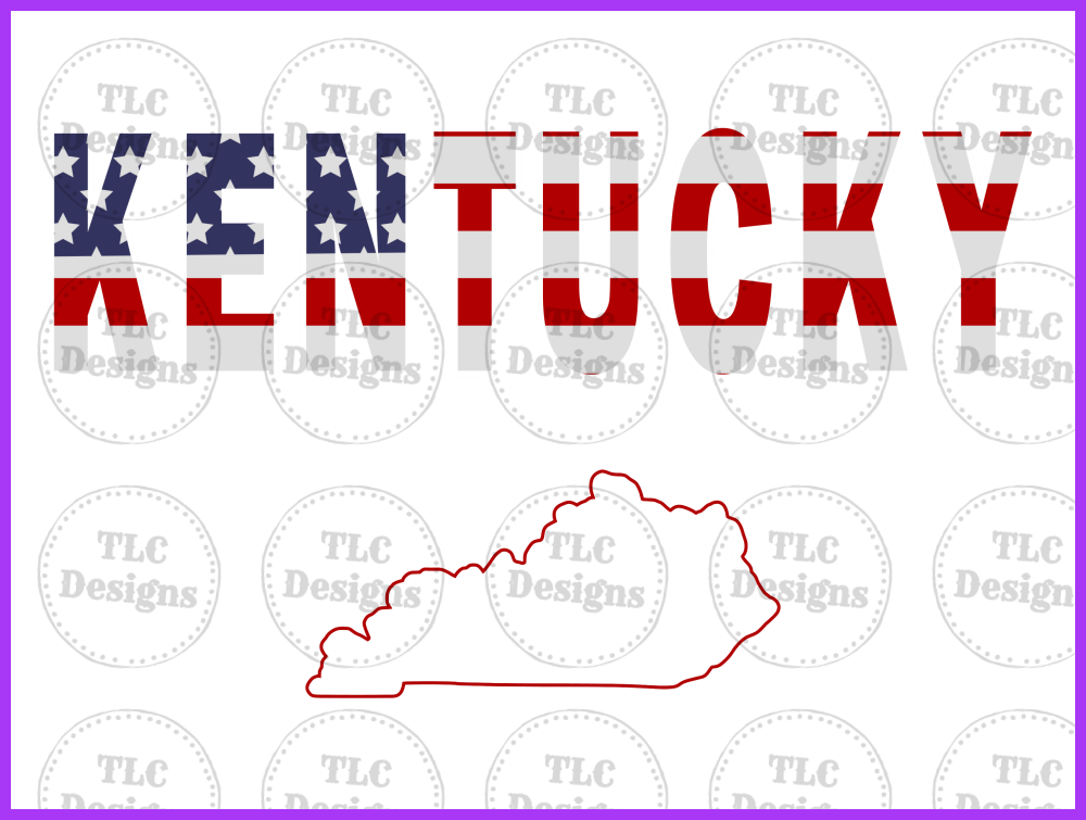 Red White And Blue Kentucky Full Color Transfers