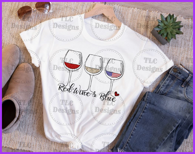 Red Wine And Blue Full Color Transfers