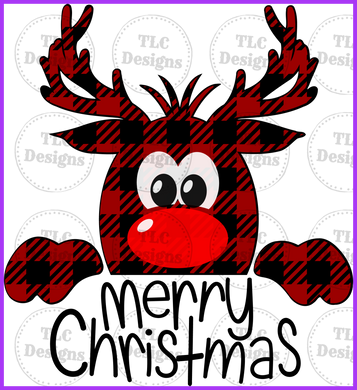 Reindeer Merry Christmas Full Color Transfers