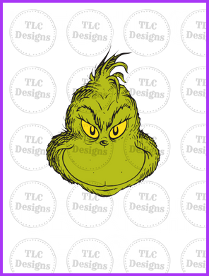 Resting Grinch Face 1 Full Color Transfers