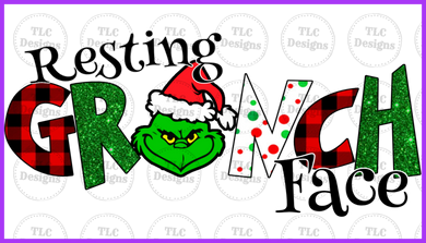 Resting Grinch Face Full Color Transfers