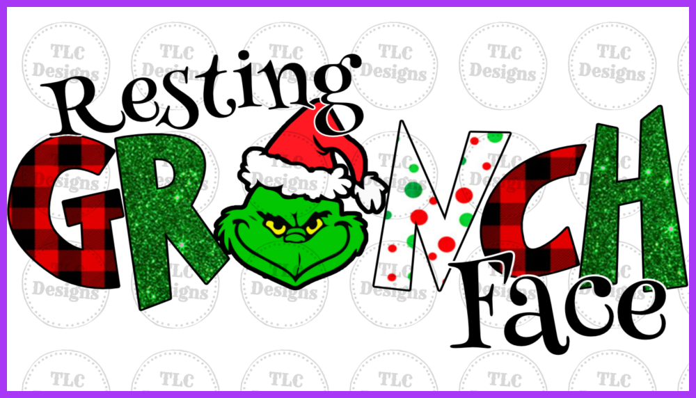 Resting Grinch Face Full Color Transfers