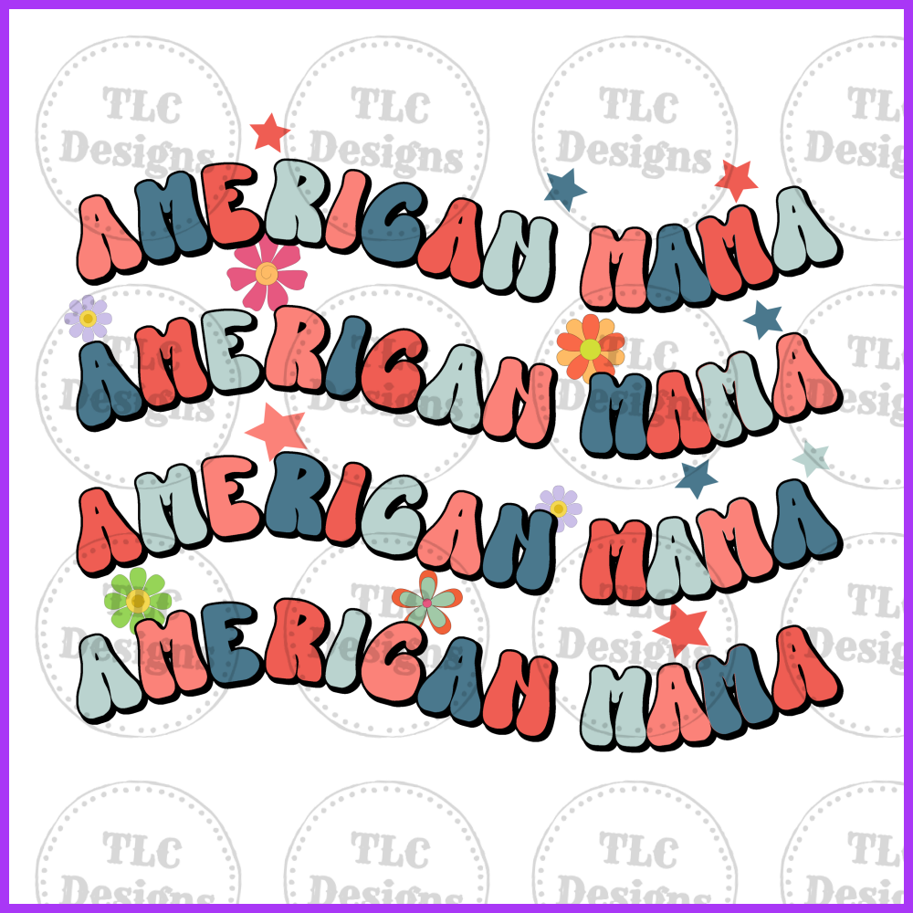 Retro American Mama Full Color Transfers