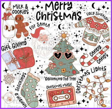 Retro Items Christmas Full Color Transfers