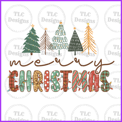 Retro Merry Christmas Full Color Transfers