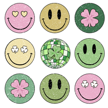 Load image into Gallery viewer, Retro Lucky Smiley Faces Full Color Transfers
