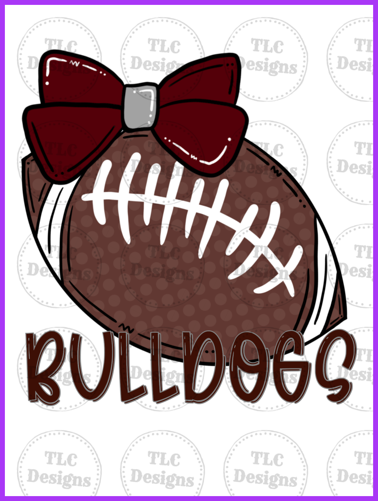 Roll Tide Football With Bow Full Color Transfers