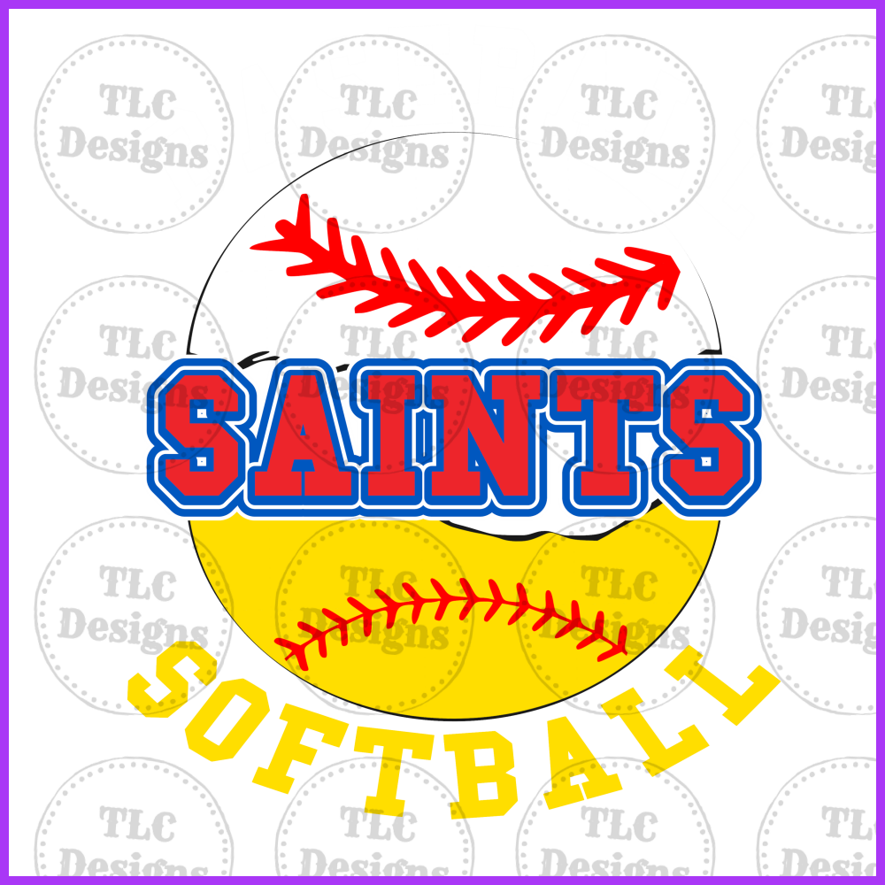 Saints In Red Split Baseball/Softball Full Color Transfers