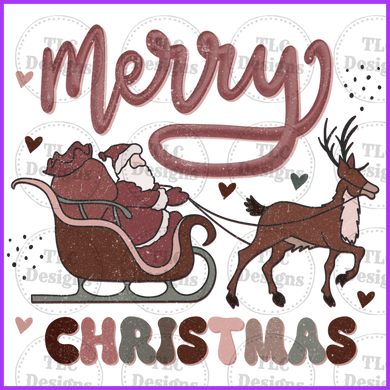 Santa In Sled Full Color Transfers