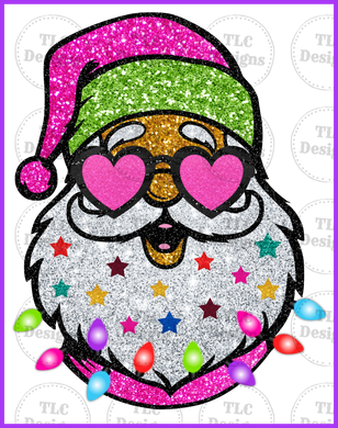 Santa With Sequins Full Color Transfers