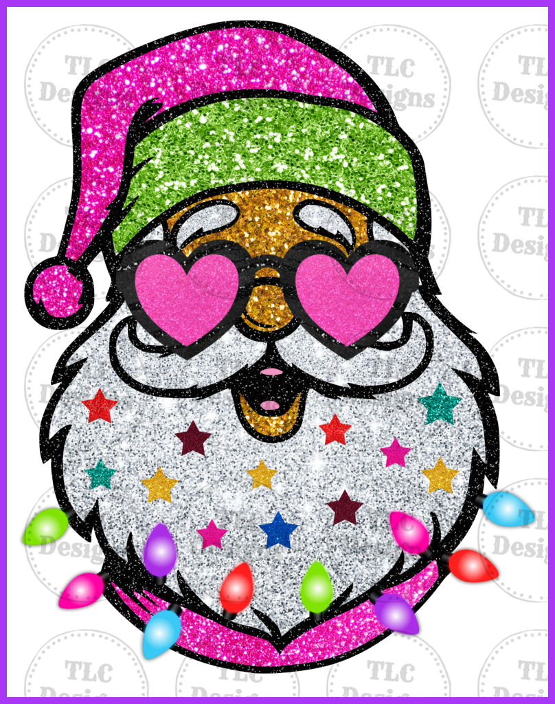 Santa With Sequins Full Color Transfers