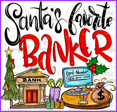 Santas Favorite Banker Full Color Transfers