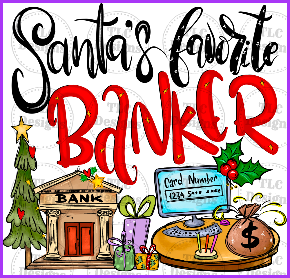 Santas Favorite Banker Full Color Transfers