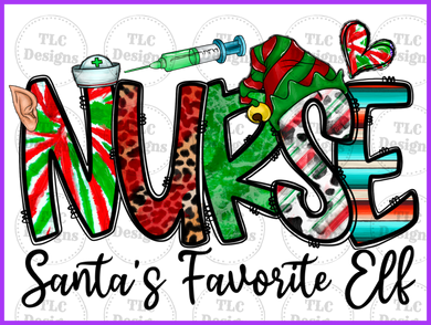 Santas Favorite Elf - Nurse Full Color Transfers