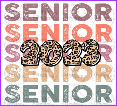 Senior 2023 Leopard Full Color Transfers