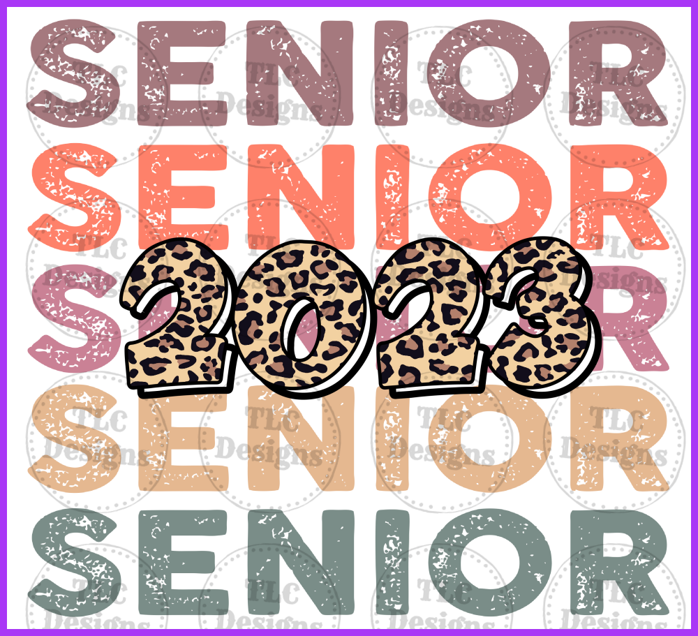 Senior 2023 Leopard Full Color Transfers