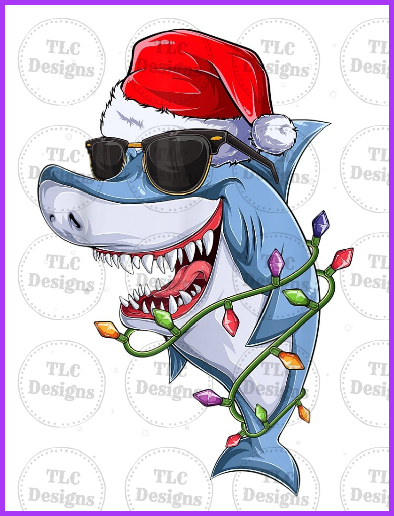 Shark In Lights Full Color Transfers