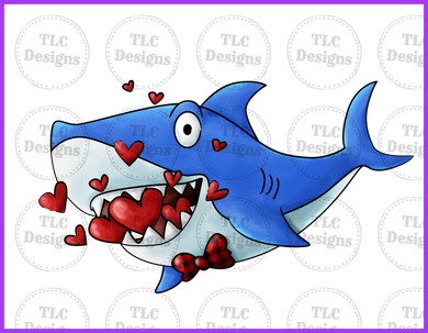 Shark Valentines Full Color Transfers