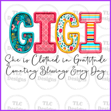 Load image into Gallery viewer, She Is Clothed- Gigi Full Color Transfers
