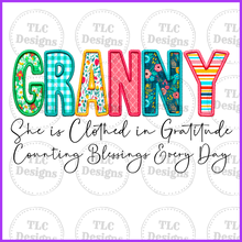 Load image into Gallery viewer, She Is Clothed- Granny Full Color Transfers
