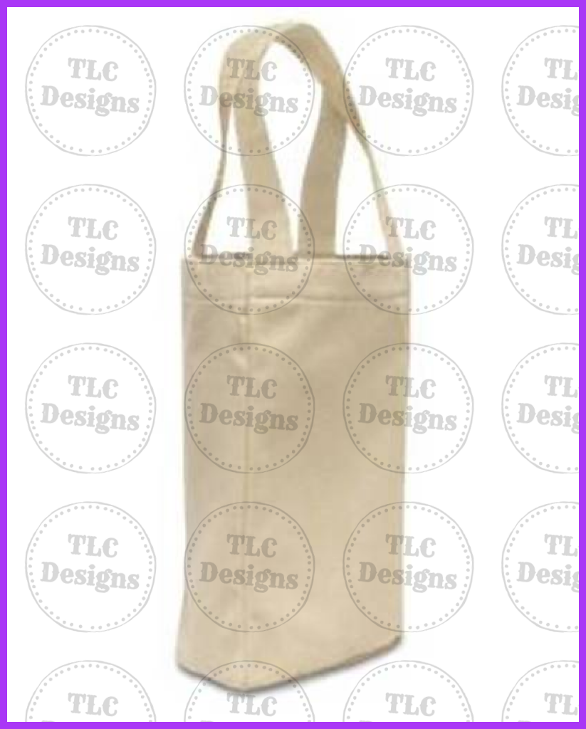 Single Bottle Wine Tote- Canvas Material Blank