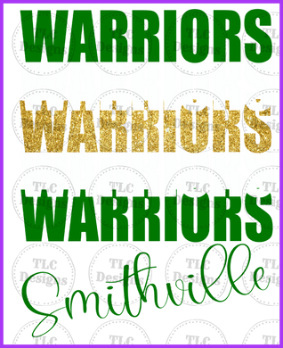 Smithville Warriors Full Color Transfers