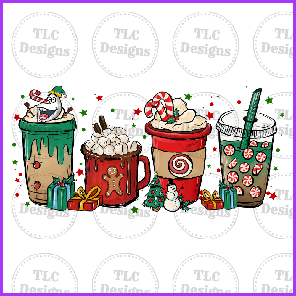 Snowman Coffee Full Color Transfers