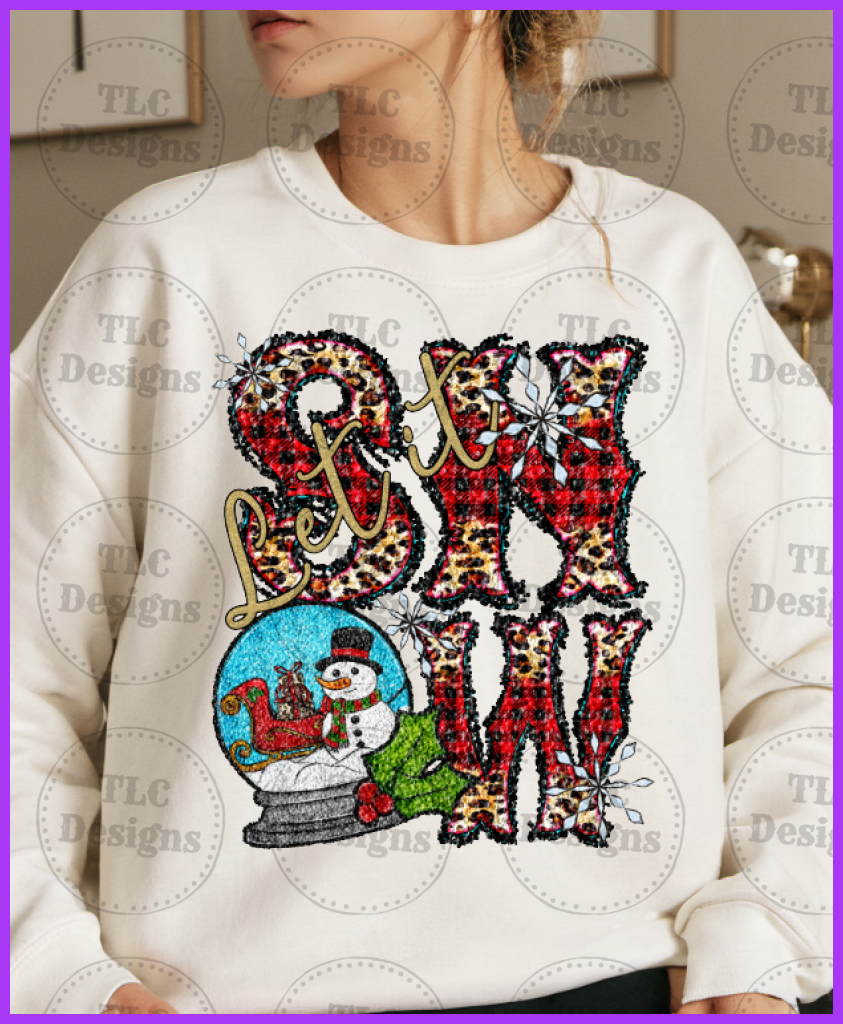 Snowman Globe Let It Snow Full Color Transfers