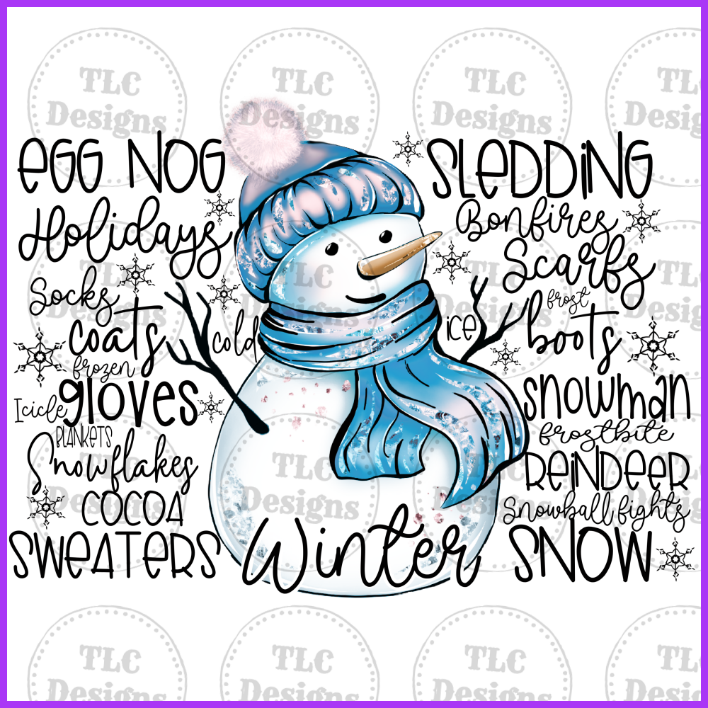Snowman Mashup Full Color Transfers
