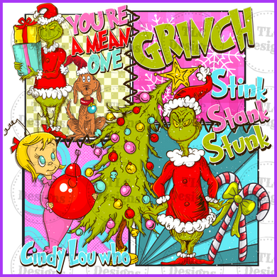 Stink Stank Grinch Full Color Transfers