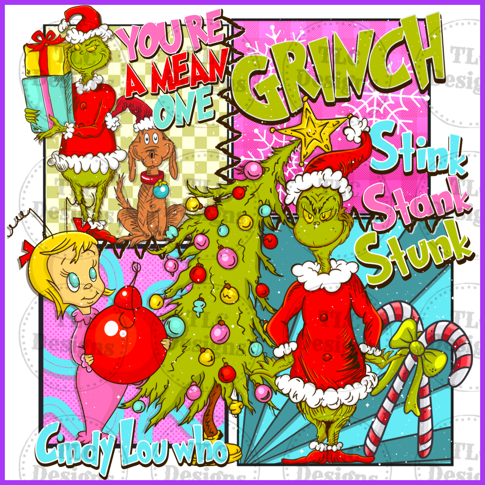 Stink Stank Grinch Full Color Transfers