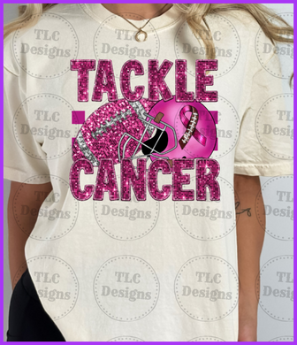 Tackle Cancer Faux Sequins Full Color Transfers