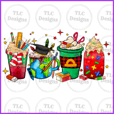 Teacher Christmas Coffee Full Color Transfers