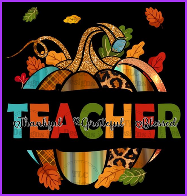 Teacher Pumpkin Full Color Transfers