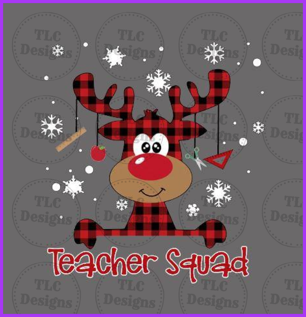 Teacher Squad With Reindeer Full Color Transfers