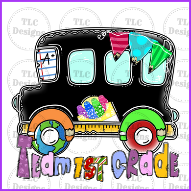 Team 1St Grade Bus Full Color Transfers