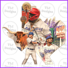 Load image into Gallery viewer, Texas Rangers Retro Full Color Transfers
