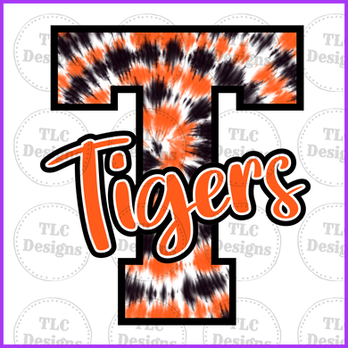 Tie Dye Big T Tigers Full Color Transfers