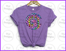 Load image into Gallery viewer, Tie Dye Leopard Print Monogram Full Color Transfers
