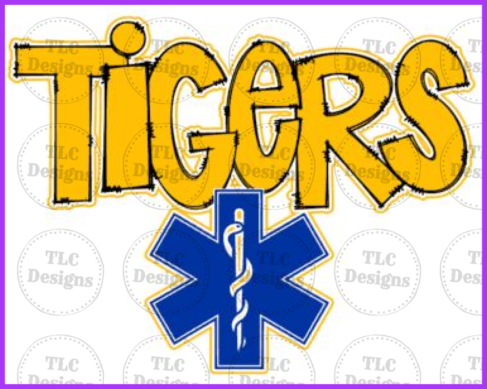 Tigers Ems Yellow Full Color Transfers