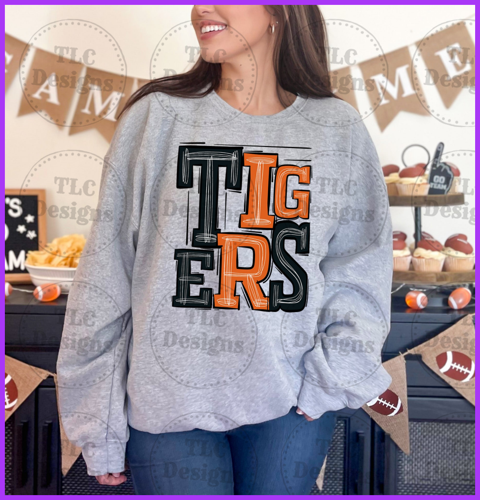 Tigers Orange And Black Full Color Transfers