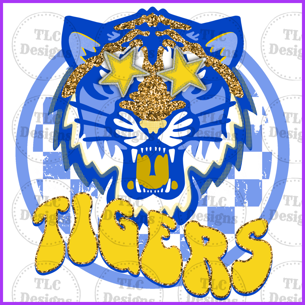 Tigers Yellow And Carolina Blue Full Color Transfers