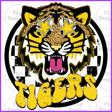 Tigers Yellow Gold And Black Full Color Transfers
