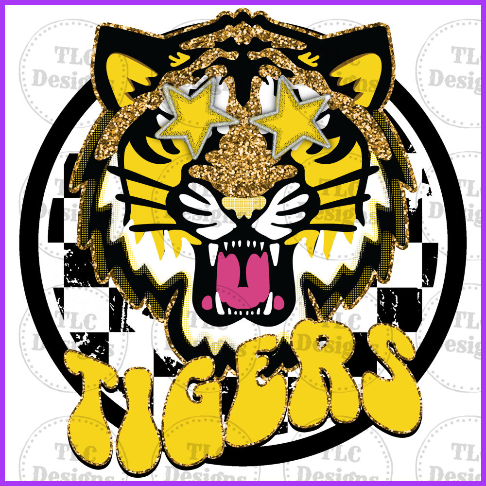 Tigers Yellow Gold And Black Full Color Transfers