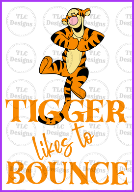 Tigger Likes To Bounce Full Color Transfers
