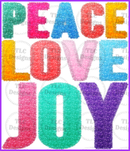 Load image into Gallery viewer, Tinsel Peace Love Joy Full Color Transfers
