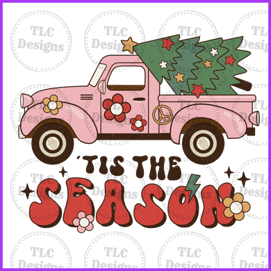 Tis The Season Pink Truck Full Color Transfers