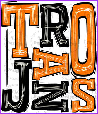 Trojans Orange And Black Full Color Transfers