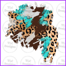 Load image into Gallery viewer, Turquoise Leopard Patches Full Color Transfers
