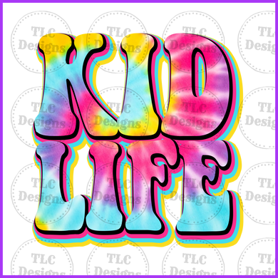 Tye Dye Kid Life Full Color Transfers
